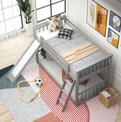 Twin Over Twin Bunk Bed With Convertible Slide And Ladder