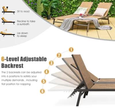 Hivvago 2-Person Patio Chaise Lounge with Middle Panel