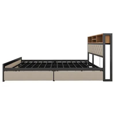 Merax Metal Frame Platform Bed With 4 Drawers