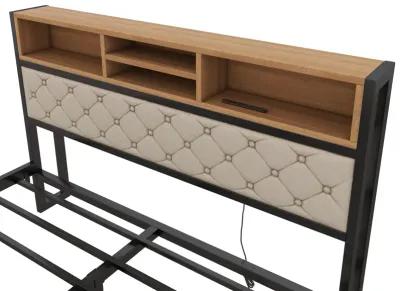 Merax Metal Frame Platform Bed With 4 Drawers