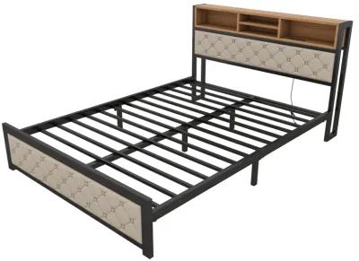 Merax Metal Frame Platform Bed With 4 Drawers