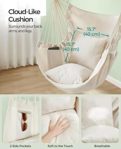 Hanging Hammock Chair with 2 Cushions for Indoor/Outdoor Relaxation