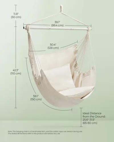 Hanging Hammock Chair with 2 Cushions for Indoor/Outdoor Relaxation