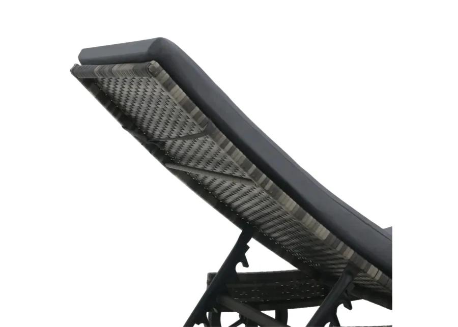 vidaXL Outdoor Sunlounger with Wheels and Cushion, Poly Rattan Furniture, Adjustable Backrest, Anthracite - Ideal for Garden, Patio, Balcony