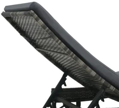 vidaXL Outdoor Sunlounger with Wheels and Cushion, Poly Rattan Furniture, Adjustable Backrest, Anthracite - Ideal for Garden, Patio, Balcony