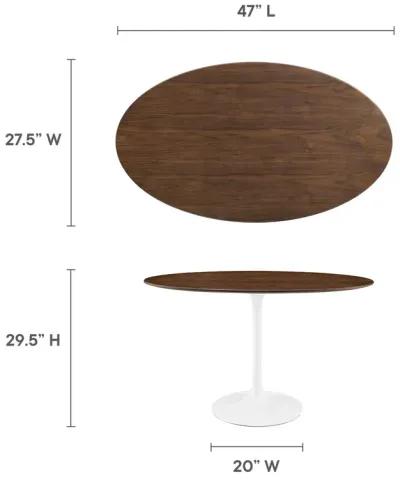 Modway - Lippa 48" Oval Wood Grain Dining Table Walnut