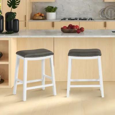 26 Inch Counter Height Bar Stool Set of 2 with Upholstered Seat