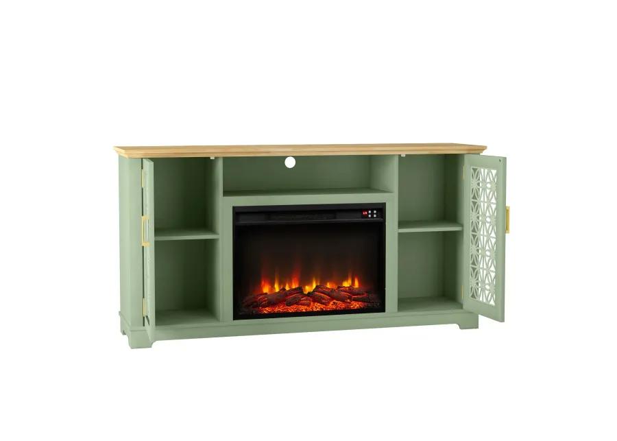 FESTIVO Farmhouse TV Stand with Electric Fireplace for up to 65" TVs