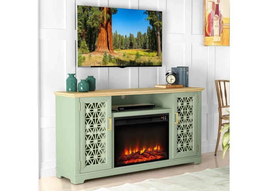 FESTIVO Farmhouse TV Stand with Electric Fireplace for up to 65" TVs