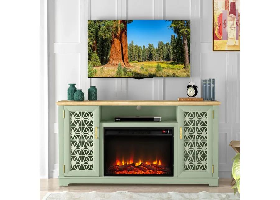 FESTIVO Farmhouse TV Stand with Electric Fireplace for up to 65" TVs