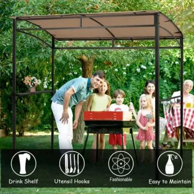 Hivvago 7 x 4.5 Feet Grill Gazebo Outdoor Patio Garden BBQ Canopy Shelter