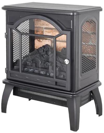 MONDAWE 18 Inch Antique Black 3D Infrared Electric Stove With Remote Control