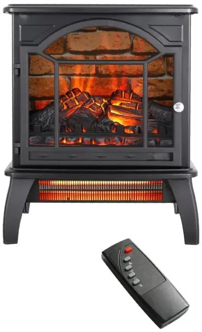 MONDAWE 18 Inch Antique Black 3D Infrared Electric Stove With Remote Control