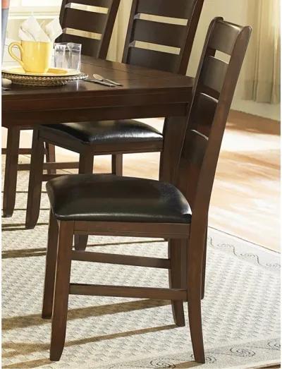 Contemporary Design Dark Oak Finish Wooden Side Chairs Set Of 2 Piece Upholstered Dining Furniture