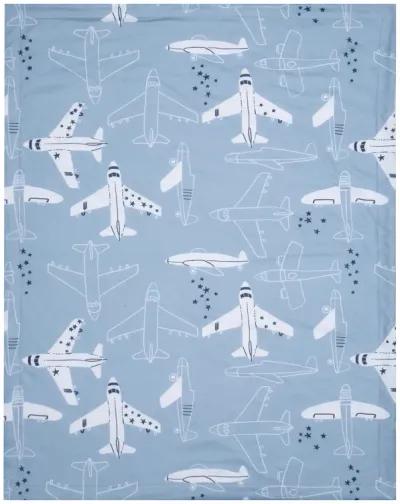 Bedtime Originals Little Aviator Blue/White Airplane Soft Fleece Baby Blanket