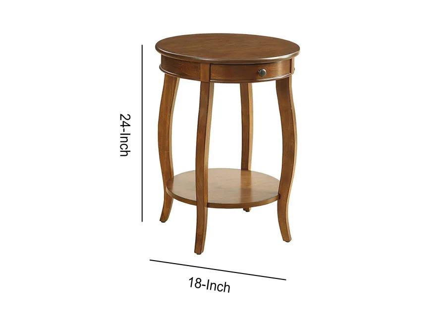 Alysa End Table, Walnut-Benzara