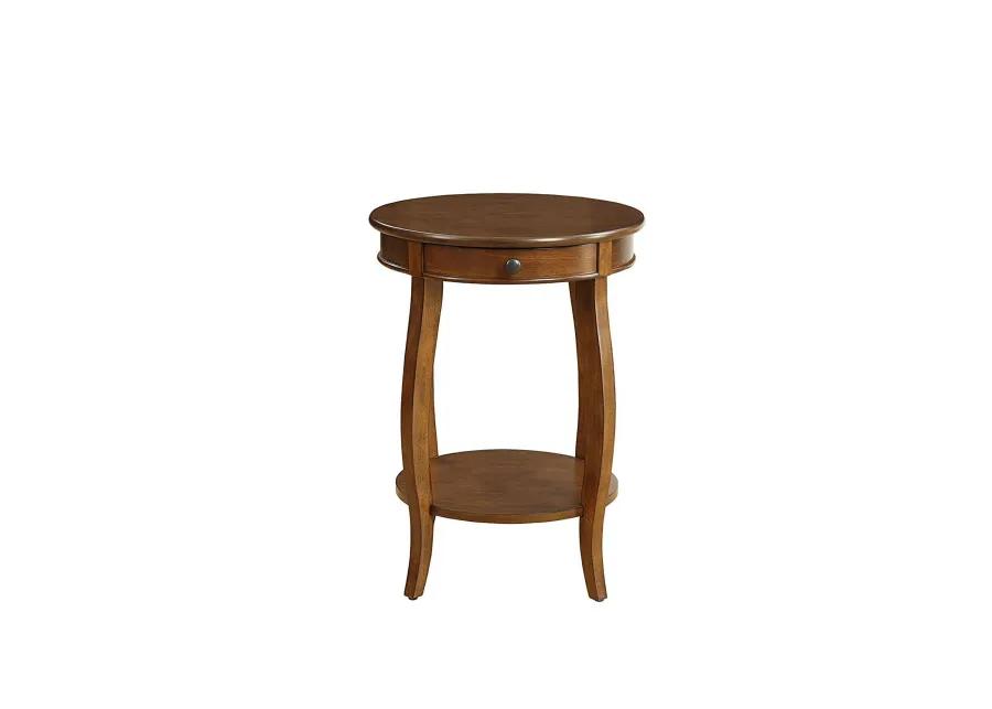 Alysa End Table, Walnut-Benzara