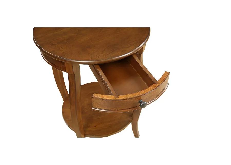 Alysa End Table, Walnut-Benzara