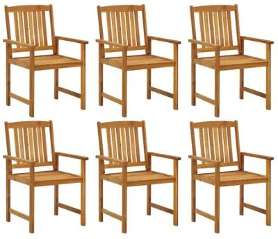 vidaXL Patio Chairs with Cushions 6 pcs Solid Acacia Wood