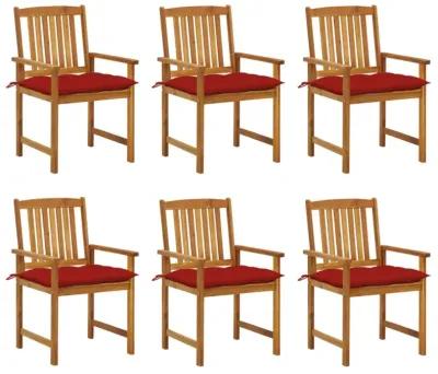 vidaXL Patio Chairs with Cushions 6 pcs Solid Acacia Wood