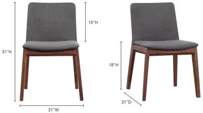 Moe's Home Collection Deco Dining Chair Grey-Set Of Two