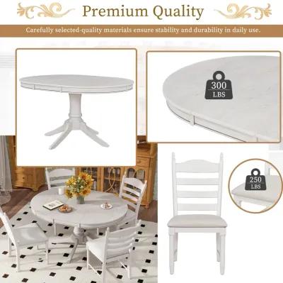 Merax 5-Piece Retro Functional Dining Table Set