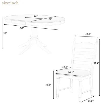 Merax 5-Piece Retro Functional Dining Table Set