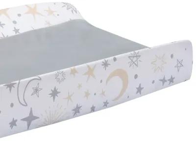 Lambs & Ivy Goodnight Moon White/Gray Changing Pad Cover - Moons/Stars