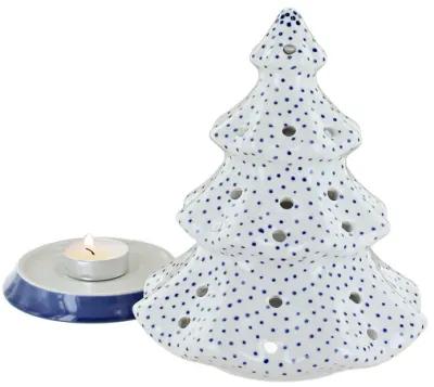 Blue Rose Polish Pottery Festive Fir Tree Luminary