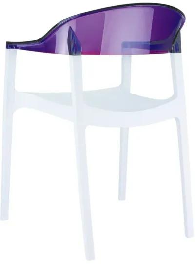 32" Black Transparent Stackable Outdoor Patio Dining Arm Chair