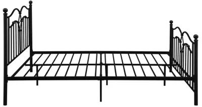 Modern Queen Size Bed, Curved Accent, Black Heavy Gauge Steel Metal Frame - Benzara