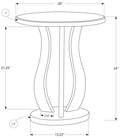 Monarch Specialties I 3726 Accent Table, Side, End, Nightstand, Lamp, Living Room, Bedroom, Mirror, Grey, Clear, Transitional