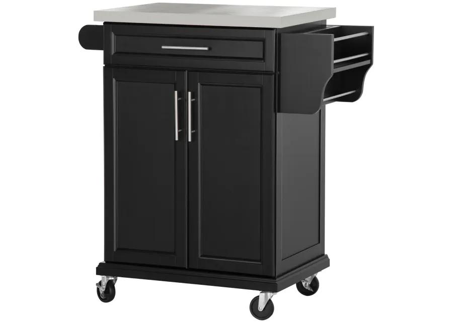 Wood Kitchen Island Cart Storage Box Cabinet  Drawer Trolley w/ Stainless Steel