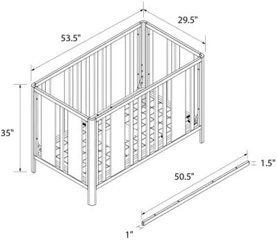 Crawford Curved Post 3-in-1 Crib