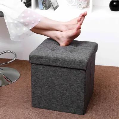 Folding Storage Ottoman Cube Footrest Stool Coffee Table Puppy Step