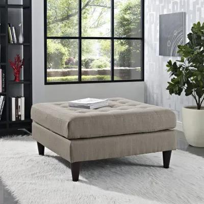 Modway Empress Mid-Century Modern Upholstered Fabric Ottoman In Wheatgrass