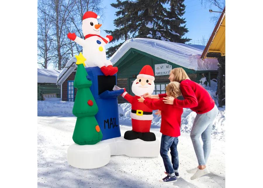 6 Feet Lighted Christmas Inflatable Mailbox Santa Claus Snowman Christmas Tree