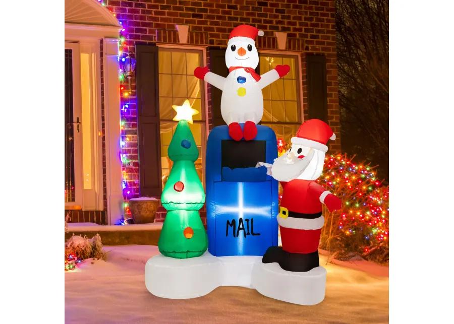 6 Feet Lighted Christmas Inflatable Mailbox Santa Claus Snowman Christmas Tree