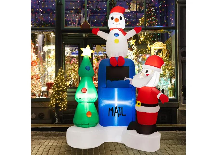 6 Feet Lighted Christmas Inflatable Mailbox Santa Claus Snowman Christmas Tree