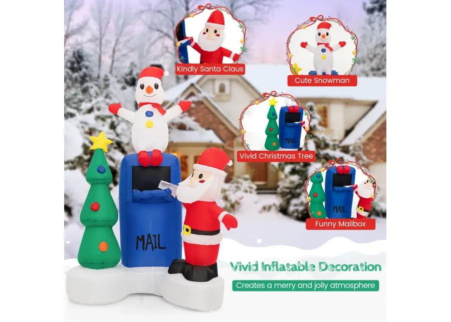 6 Feet Lighted Christmas Inflatable Mailbox Santa Claus Snowman Christmas Tree