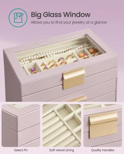 Jewelry Box with Glass Lid – Elegant Storage Solution with Clear View and Stylish Design