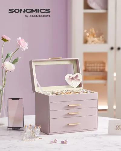 Jewelry Box with Glass Lid – Elegant Storage Solution with Clear View and Stylish Design