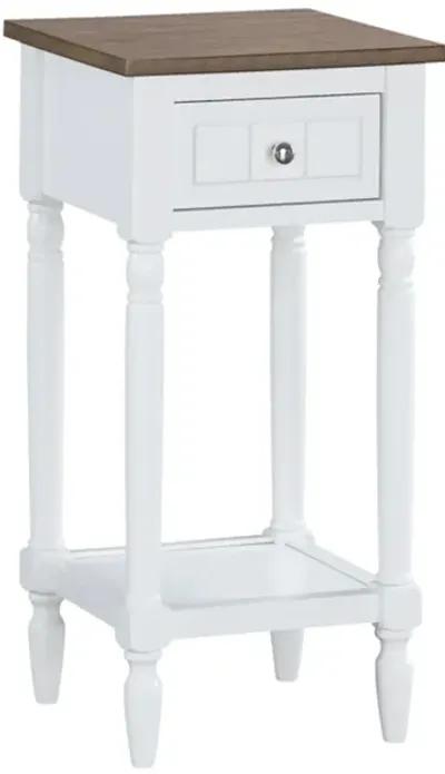 Convenience Concepts French Country Khloe 1 Drawer Accent Table with Shelf, Driftwood/White