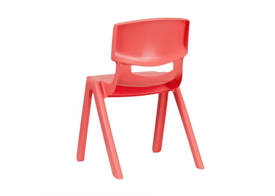 Flash Furniture Whitney 2 Pack Red Plastic Stackable School Chair with 13.25" Seat Height