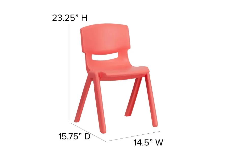 Flash Furniture Whitney 2 Pack Red Plastic Stackable School Chair with 13.25" Seat Height