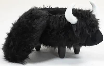 Black Cow Animal Storage Ottoman