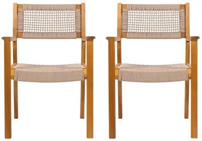 Merax 2 Pieces Acacia Wood Dining Chairs