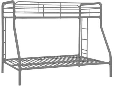 Hivvago Twin over Full size Sturdy Metal Bunk Bed in Silver Finish