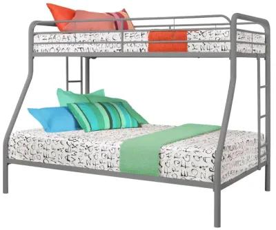 Hivvago Twin over Full size Sturdy Metal Bunk Bed in Silver Finish