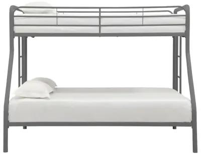 Hivvago Twin over Full size Sturdy Metal Bunk Bed in Silver Finish